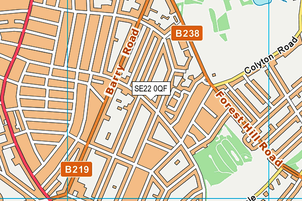 SE22 0QF map - OS VectorMap District (Ordnance Survey) SE22 0QF map - OS VectorMap District (Ordnance Survey)