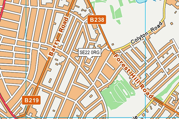 SE22 0RG map - OS VectorMap District (Ordnance Survey) SE22 0RG map - OS VectorMap District (Ordnance Survey)