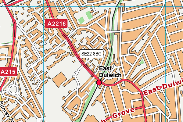 SE22 8BG map - OS VectorMap District (Ordnance Survey) SE22 8BG map - OS VectorMap District (Ordnance Survey)