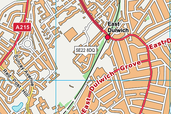 SE22 8DQ map - OS VectorMap District (Ordnance Survey)