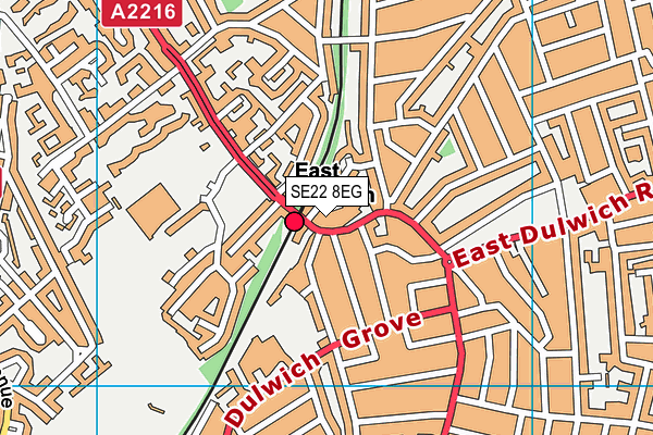 SE22 8EG map - OS VectorMap District (Ordnance Survey)