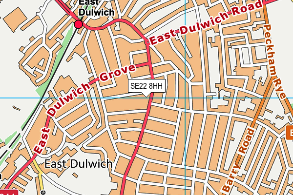 SE22 8HH map - OS VectorMap District (Ordnance Survey) SE22 8HH map - OS VectorMap District (Ordnance Survey)