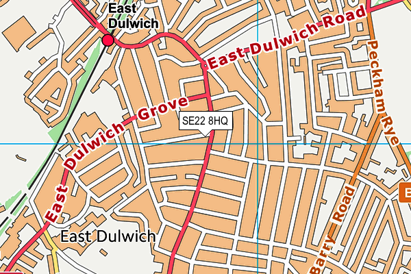 SE22 8HQ map - OS VectorMap District (Ordnance Survey) SE22 8HQ map - OS VectorMap District (Ordnance Survey)