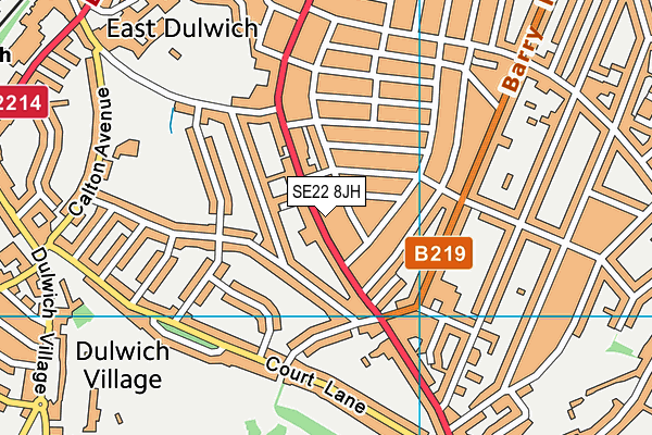 SE22 8JH map - OS VectorMap District (Ordnance Survey) SE22 8JH map - OS VectorMap District (Ordnance Survey)