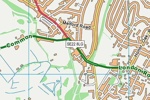SE22 8LG map - OS VectorMap District (Ordnance Survey) SE22 8LG map - OS VectorMap District (Ordnance Survey)