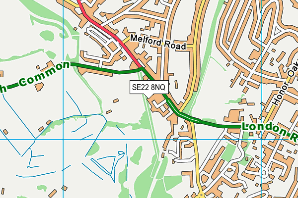 SE22 8NQ map - OS VectorMap District (Ordnance Survey) SE22 8NQ map - OS VectorMap District (Ordnance Survey)