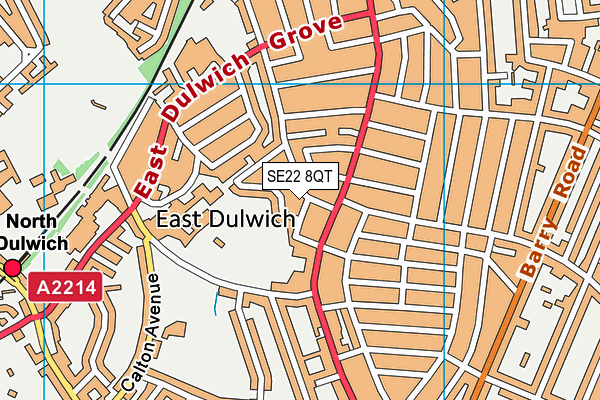 SE22 8QT map - OS VectorMap District (Ordnance Survey) SE22 8QT map - OS VectorMap District (Ordnance Survey)