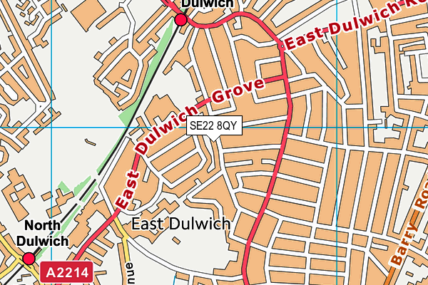 SE22 8QY map - OS VectorMap District (Ordnance Survey) SE22 8QY map - OS VectorMap District (Ordnance Survey)