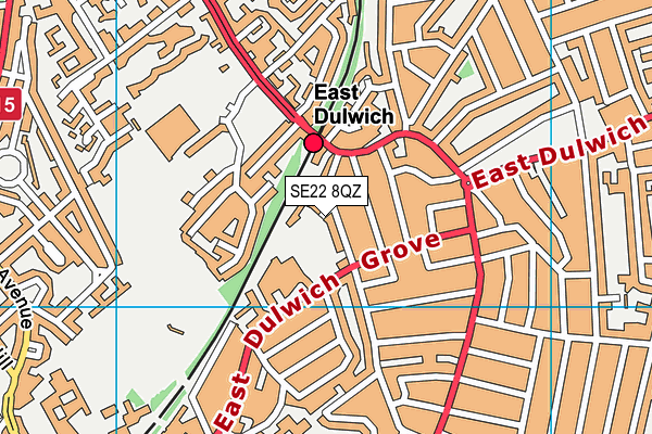 SE22 8QZ map - OS VectorMap District (Ordnance Survey) SE22 8QZ map - OS VectorMap District (Ordnance Survey)