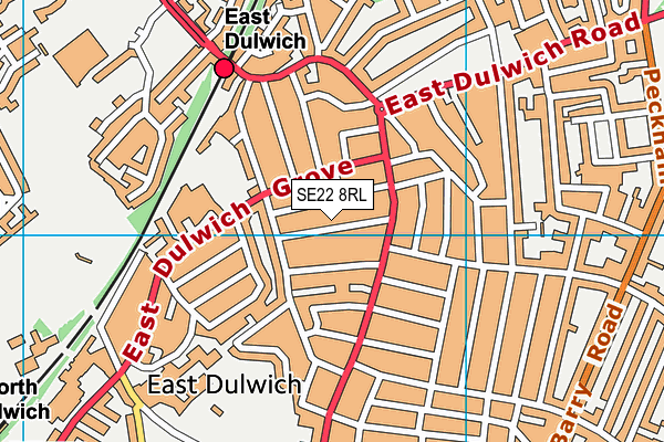 SE22 8RL map - OS VectorMap District (Ordnance Survey) SE22 8RL map - OS VectorMap District (Ordnance Survey)
