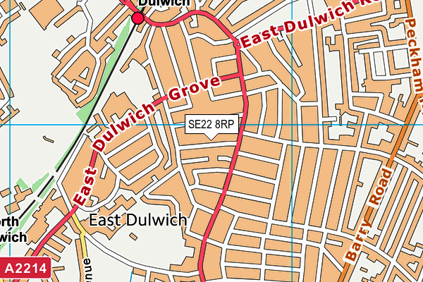 SE22 8RP map - OS VectorMap District (Ordnance Survey) SE22 8RP map - OS VectorMap District (Ordnance Survey)