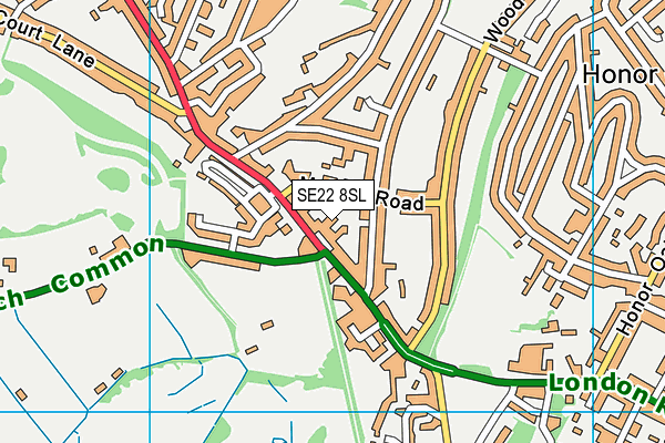 SE22 8SL map - OS VectorMap District (Ordnance Survey) SE22 8SL map - OS VectorMap District (Ordnance Survey)