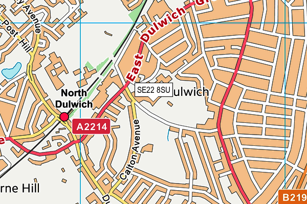 SE22 8SU map - OS VectorMap District (Ordnance Survey) SE22 8SU map - OS VectorMap District (Ordnance Survey)