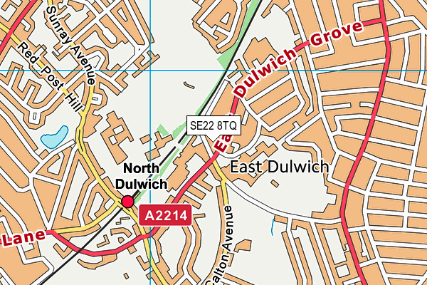 SE22 8TQ map - OS VectorMap District (Ordnance Survey) SE22 8TQ map - OS VectorMap District (Ordnance Survey)