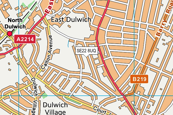 SE22 8UQ map - OS VectorMap District (Ordnance Survey) SE22 8UQ map - OS VectorMap District (Ordnance Survey)