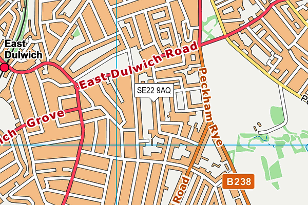 SE22 9AQ map - OS VectorMap District (Ordnance Survey) SE22 9AQ map - OS VectorMap District (Ordnance Survey)