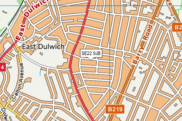 SE22 9JB map - OS VectorMap District (Ordnance Survey) SE22 9JB map - OS VectorMap District (Ordnance Survey)