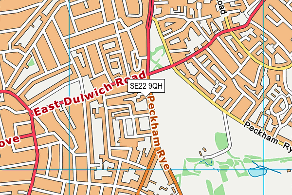 SE22 9QH map - OS VectorMap District (Ordnance Survey) SE22 9QH map - OS VectorMap District (Ordnance Survey)