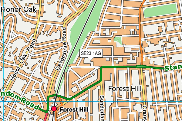 SE23 1AG map - OS VectorMap District (Ordnance Survey)