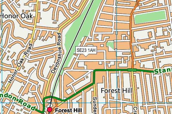 SE23 1AH map - OS VectorMap District (Ordnance Survey)