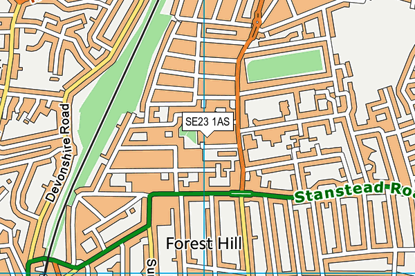 SE23 1AS map - OS VectorMap District (Ordnance Survey) SE23 1AS map - OS VectorMap District (Ordnance Survey)