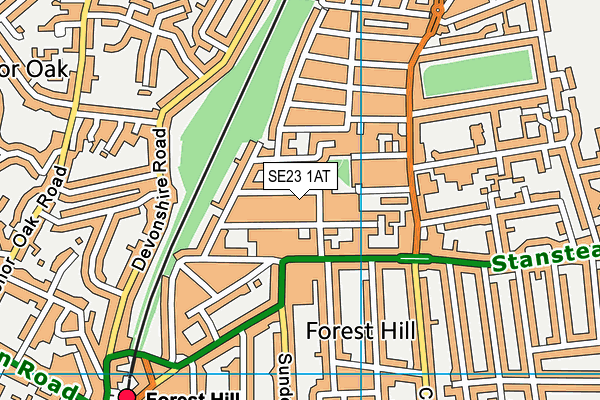 SE23 1AT map - OS VectorMap District (Ordnance Survey)