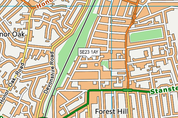 SE23 1AY map - OS VectorMap District (Ordnance Survey)