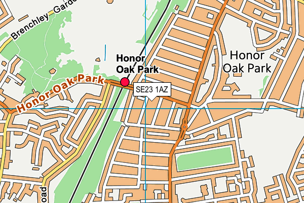 SE23 1AZ map - OS VectorMap District (Ordnance Survey) SE23 1AZ map - OS VectorMap District (Ordnance Survey)