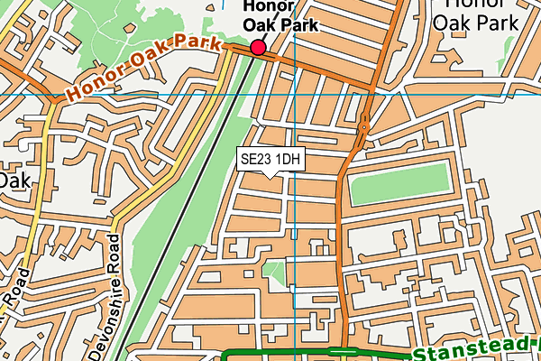SE23 1DH map - OS VectorMap District (Ordnance Survey) SE23 1DH map - OS VectorMap District (Ordnance Survey)
