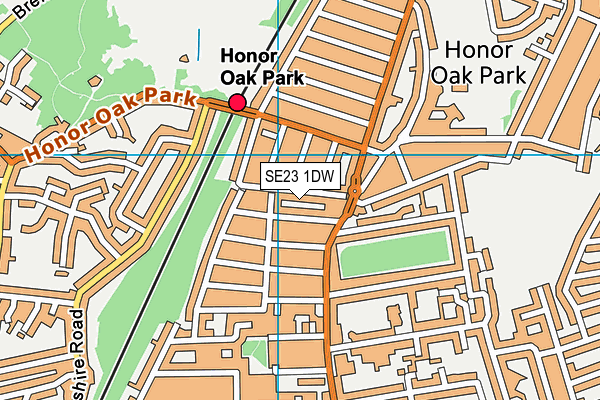 SE23 1DW map - OS VectorMap District (Ordnance Survey) SE23 1DW map - OS VectorMap District (Ordnance Survey)