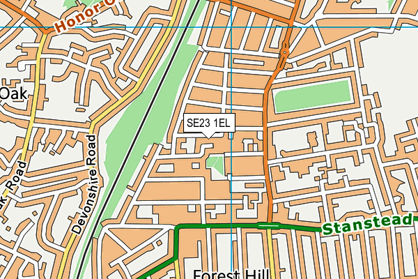 SE23 1EL map - OS VectorMap District (Ordnance Survey) SE23 1EL map - OS VectorMap District (Ordnance Survey)
