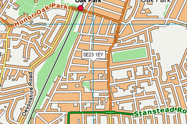 SE23 1EY map - OS VectorMap District (Ordnance Survey) SE23 1EY map - OS VectorMap District (Ordnance Survey)