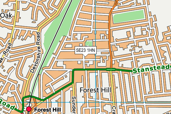 SE23 1HN map - OS VectorMap District (Ordnance Survey) SE23 1HN map - OS VectorMap District (Ordnance Survey)