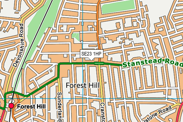 SE23 1HP map - OS VectorMap District (Ordnance Survey)