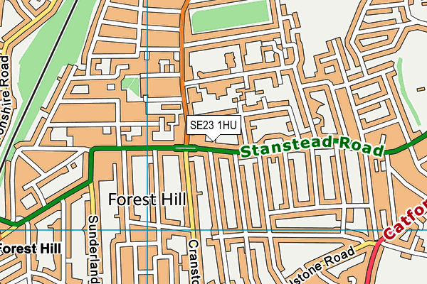 SE23 1HU map - OS VectorMap District (Ordnance Survey) SE23 1HU map - OS VectorMap District (Ordnance Survey)