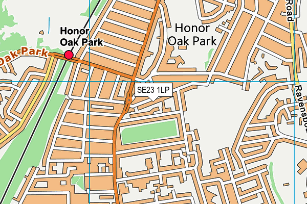 SE23 1LP map - OS VectorMap District (Ordnance Survey) SE23 1LP map - OS VectorMap District (Ordnance Survey)