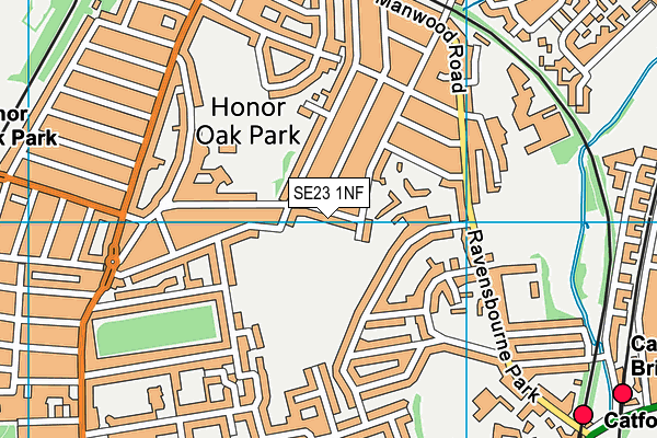 SE23 1NF map - OS VectorMap District (Ordnance Survey) SE23 1NF map - OS VectorMap District (Ordnance Survey)