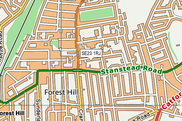 SE23 1RJ map - OS VectorMap District (Ordnance Survey) SE23 1RJ map - OS VectorMap District (Ordnance Survey)