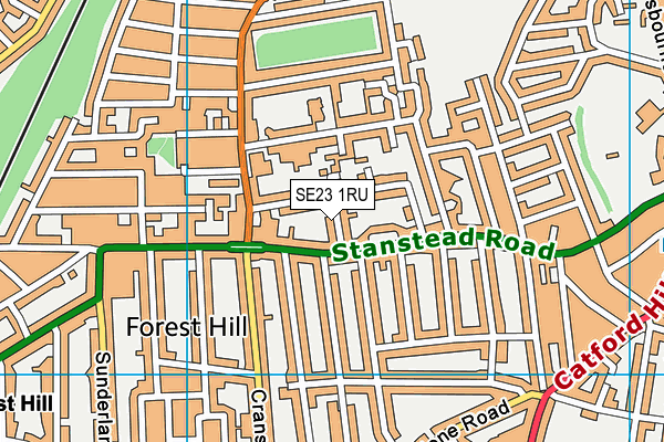 SE23 1RU map - OS VectorMap District (Ordnance Survey) SE23 1RU map - OS VectorMap District (Ordnance Survey)