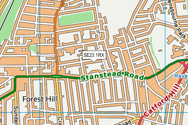SE23 1RX map - OS VectorMap District (Ordnance Survey) SE23 1RX map - OS VectorMap District (Ordnance Survey)
