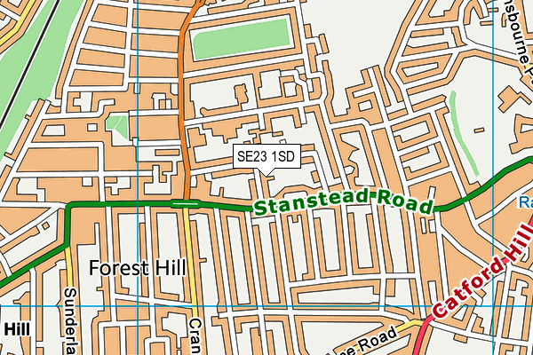 SE23 1SD map - OS VectorMap District (Ordnance Survey) SE23 1SD map - OS VectorMap District (Ordnance Survey)