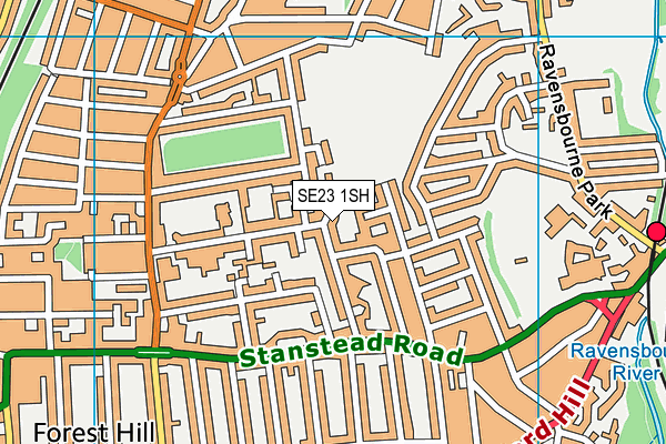 SE23 1SH map - OS VectorMap District (Ordnance Survey) SE23 1SH map - OS VectorMap District (Ordnance Survey)