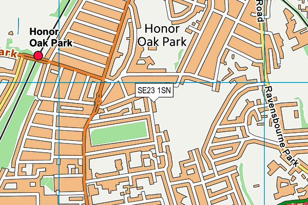 SE23 1SN map - OS VectorMap District (Ordnance Survey) SE23 1SN map - OS VectorMap District (Ordnance Survey)