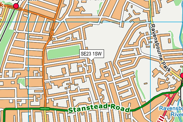 SE23 1SW map - OS VectorMap District (Ordnance Survey)