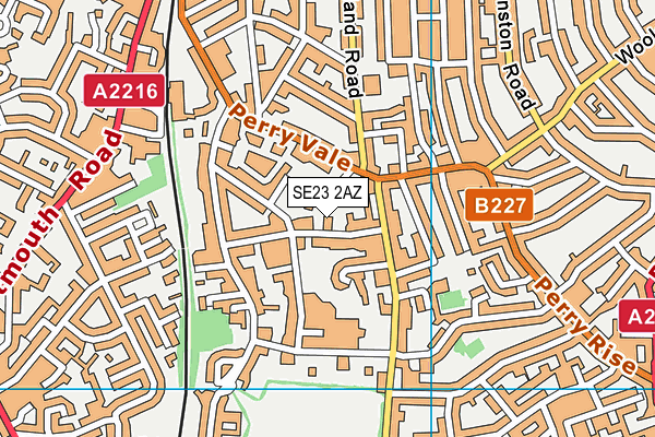 SE23 2AZ map - OS VectorMap District (Ordnance Survey) SE23 2AZ map - OS VectorMap District (Ordnance Survey)