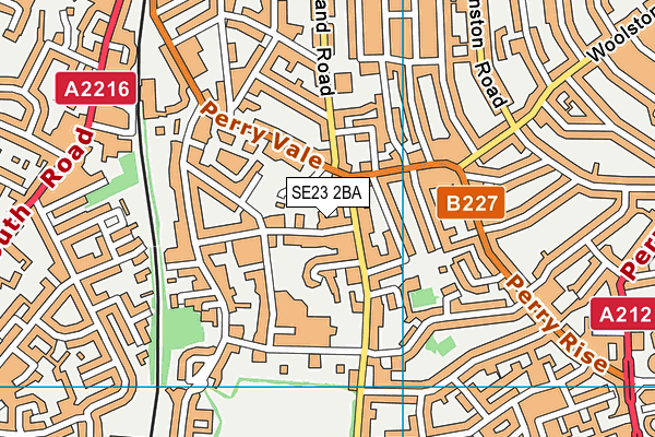 SE23 2BA map - OS VectorMap District (Ordnance Survey)