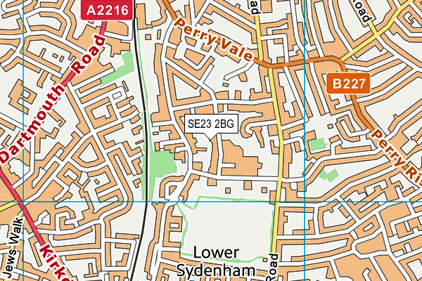 SE23 2BG map - OS VectorMap District (Ordnance Survey) SE23 2BG map - OS VectorMap District (Ordnance Survey)
