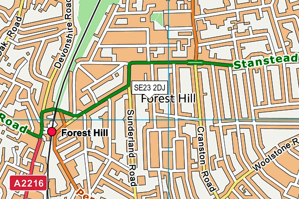 SE23 2DJ map - OS VectorMap District (Ordnance Survey) SE23 2DJ map - OS VectorMap District (Ordnance Survey)