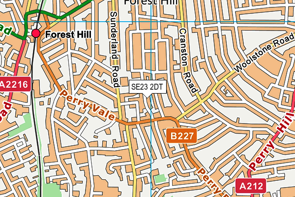 SE23 2DT map - OS VectorMap District (Ordnance Survey) SE23 2DT map - OS VectorMap District (Ordnance Survey)