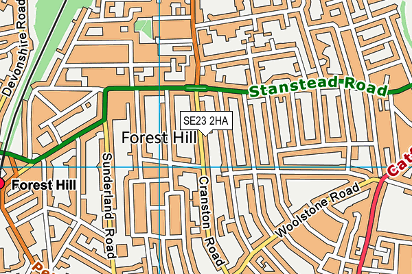 SE23 2HA map - OS VectorMap District (Ordnance Survey) SE23 2HA map - OS VectorMap District (Ordnance Survey)